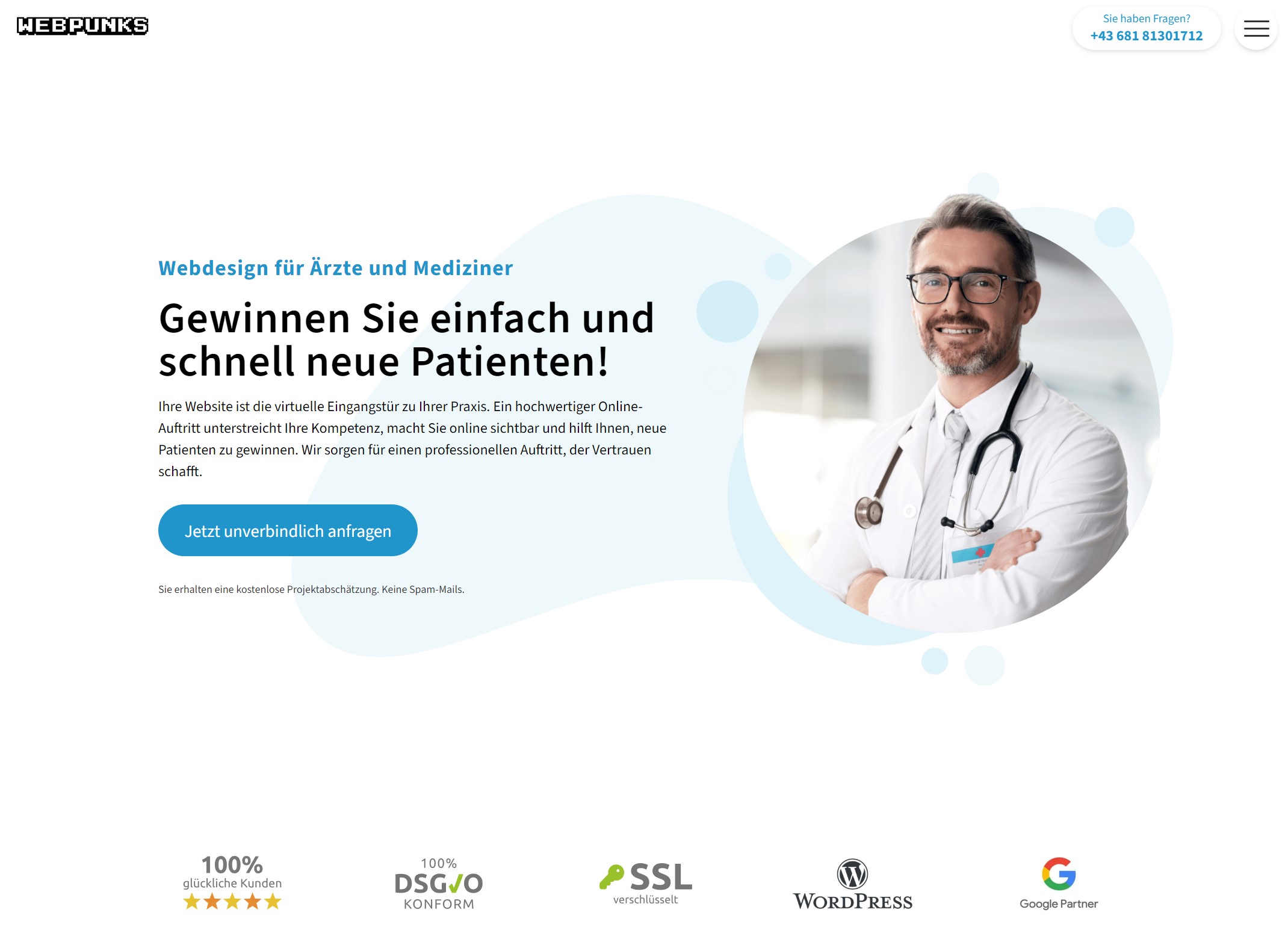 Hero Section Beispiel Arzt